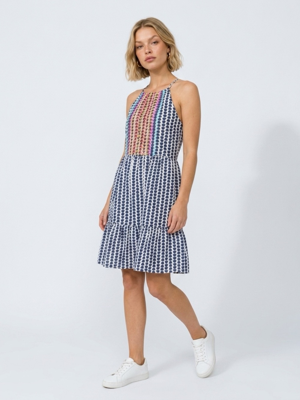 THML Boho Ruffle Dress Women's Small Spaghetti Strap Mini Sundress